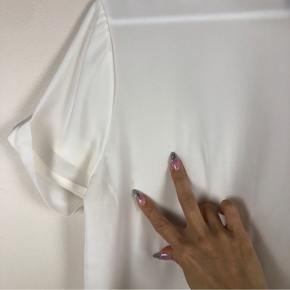 Vince white cuff short sleeve tee size large - Picture 10 of 10